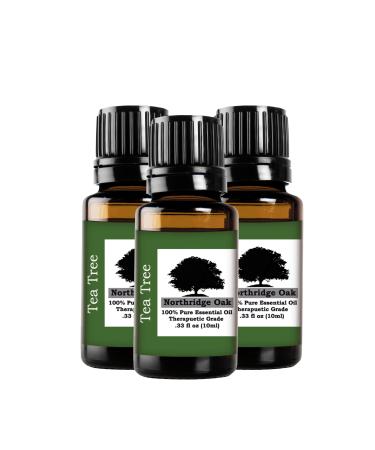 Northridge Oak 100% Pure Undiluted Tea Tree Essential Oil - 3 Pack - Therapeutic Grade Melaleuca alternifolia Vitality-Boosting Tea Tree Oil for Aromatherapy