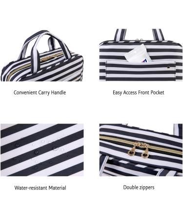 BAGSMART Toiletry Bag Travel Bag with Hanging Hook Water-Resistant Makeup Cosmetic Bag Travel Organizer for Accessories Shampoo Full Sized Container Toiletries (Stripe) M Stripe - Buy Online on GoSupps.com