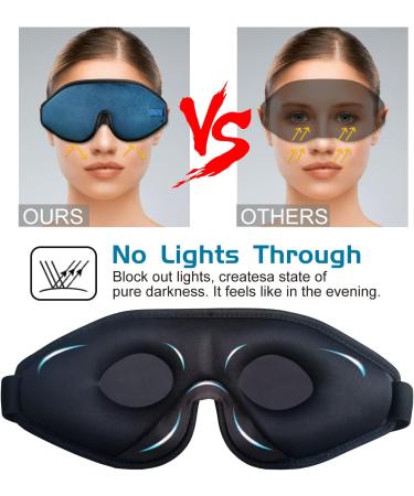 Weighted 3D Eye Sleeping Mask | Patented Design for 100% Blackout | Comfort Lightweight Washable | Men Women | Blue - Buy Online on GoSupps.com