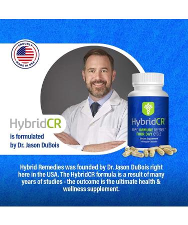 HybridCR Rapid Immune Boost Defense | 5-In-1 Immune Support Supplement with Zinc, Echinacea, Andrographis, Ginseng, Selenium | Pharmacist Formulated | 30 Veggie Caps - Buy Online on GoSupps.com