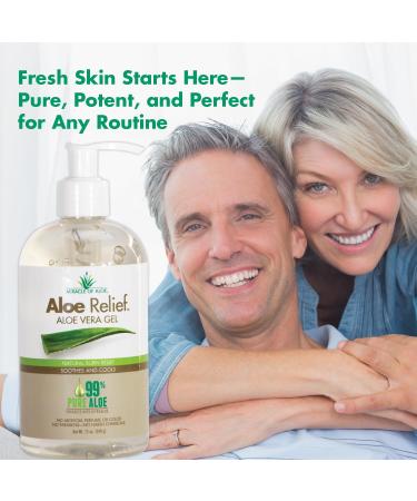 Aloe Relief 99% Pure Aloe Vera Gel Hydrating & Soothing After Sun Care Natural Aloe Gel for Face & Body Fast Absorbing & Non-Sticky Formula Ideal for Dry Skin Sunburn Relief & Irritation 12 oz - Buy Online on GoSupps.com