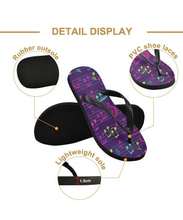 Buy Mnsruu Purple Flip-Flops with Abstract Music Note Key | XL Size for Home Hotel Spa & Travel - Unisex Comfort - Buy Online on GoSupps.com
