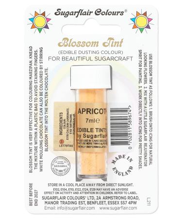 Sugarflair Apricot Blossom Tint Food Colouring and Dusting Powder Matt Finish Brush On or Mix with Rejuvenator Spirit to Create a One of A Kind Cake - 7ml
