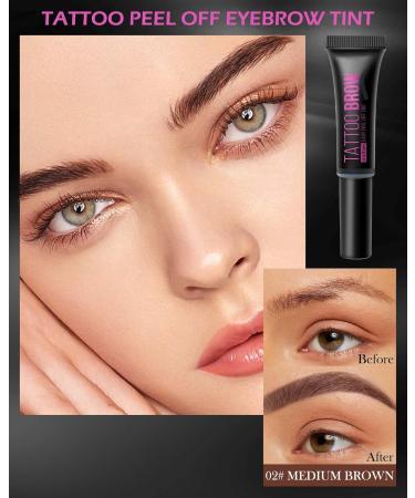 10 Pcs Waterproof Brow Gel Thickening Tinted Eyebrow Gel Eyebrows Filler Gel Long-Lasting Eyebrow Makeup for Women -02#Medium Brown 02# Medium Brown - Buy Online on GoSupps.com