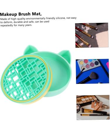 FRCOLOR Brush Pad Rack Makeup Brush Storage Box Cleaning Scrubber Makeup Cleaning Mat Hair Brush Cleaner Brush Cleaning Mat Para Guardar Make Dry Silica Gel Tool Makeup Brush Stand 11x11cm Green - Buy Online on GoSupps.com