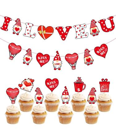 Valentine's Day Cupcake Toppers Sweet Love Heart Be My Valentine Cupcake For Anniversary Valentine's Day Wedding Party Cake Decorations - Buy Online on GoSupps.com