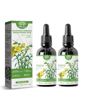 2pcs 30ml Clearbreath Dendrobium & Mullein Extract- Powerful Lung Support & Cleanse & Respiratory Herbal Lung Health Essence Dendrobium Mullein Extract Herbal