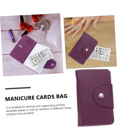 Mikinona 2pcs Nail Art Card Holder Stamping Nail Forms Sticker Organizer Rectangular Nail Art Plate Nail Stencil Bag Nail Art Stand Nail Steel Plate Package Nail Decals Purple Christmas Purple 14.5X9.5X1.8CM - Buy Online on GoSupps.com