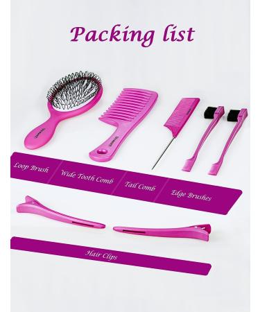 Shineworth 7-Piece Wig Brush Comb Set - Perfect for Synthetic Wigs, Hair Extensions & Human Hair - Buy Online on GoSupps.com
