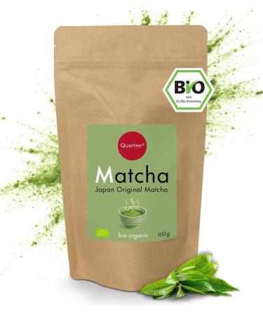  Quertee Matcha Gift Set - Organic Matcha Powder 100g from Japan with Broom (Chasen) and Bamboo Spoon (Chashaku) in Gift Box - Matcha Gift from Quertee - Buy Online on GoSupps.com