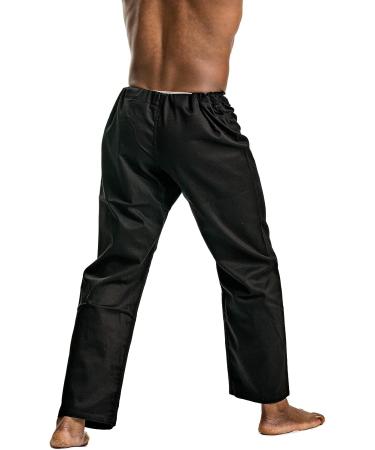 Ronin Medium Weight Karate Pants 8oz 100% Cotton - Black & White | Traditional Drawstring for Quality & Comfort - Size 7 - Buy Online on GoSupps.com