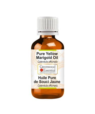 Greenwood Essential Yellow Marigold Oil (Calendula officinalis) | Infused | Pure | Non-Sticky | Lightweight | Gentle Blend | For Skin Application | For Men & Women | All Skin Types | 100ml (3.38 oz) 3.38 Fl Oz (Pack of 1)