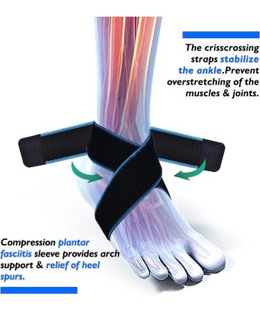 U-pick Relief Ankle Brace for Plantar Fasciitis & Heel Spur - Compression Sleeve for Achilles Tendonitis - Sports Brace for Basketball, Volleyball & Running - Black - Buy Online on GoSupps.com