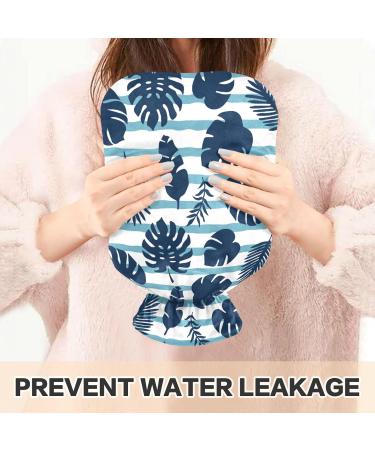 Naanle Palm Leaves Heat Bottle with Cover | 1L Hot Water Bottle for Bed & Pain Relief | Ideal for Hand & Foot Heat Therapy - Transparent Design - Buy Online on GoSupps.com