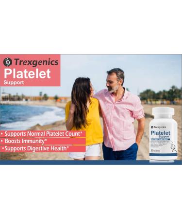 Trexgenics Platelet Support with Carica Papaya, Giloy, Iron, Vitamin B6, B12, C & D3 - 60 Veg Capsules - Buy Online on GoSupps.com