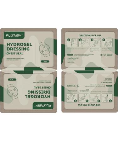 POLYNEW Hydrogel Vent Chest Seal 6.6x7.9 - 2 Pack Super-Adherent Dressing for Chest Wounds - First Aid Kit Essential - Buy Online on GoSupps.com