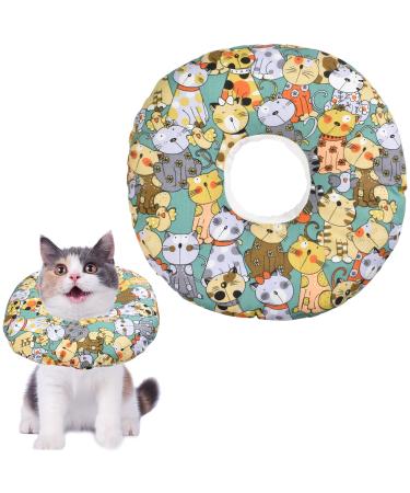 Small crauses cats dog soft protective collar cat anti bite recovery collar protective collar adjustable protective collar to prevent infections cat collar cotton for puppies kitten xs