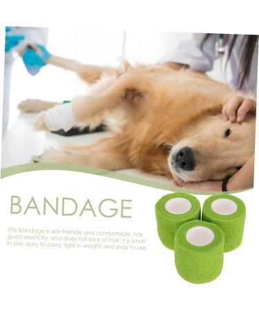 FRCOLOR 3 Rolls Pet Glue Tape - Dog & Cat Athletic Non-Woven Sports Tape (Green 5x5cm) for Ankle & Paw Support - International Shipping Available - Buy Online on GoSupps.com