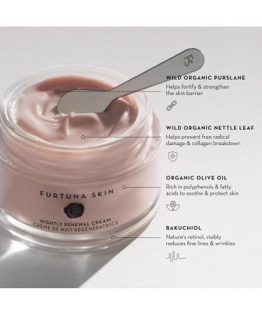 Furtuna Skin Nightly Renewal Cream - Intensive Overnight Regenerative Repair Moistrurizer Bakuchiol & Ceramide Infused Vegan EWG Verified 1.7 Fl Oz (Pack of 1) - Buy Online on GoSupps.com