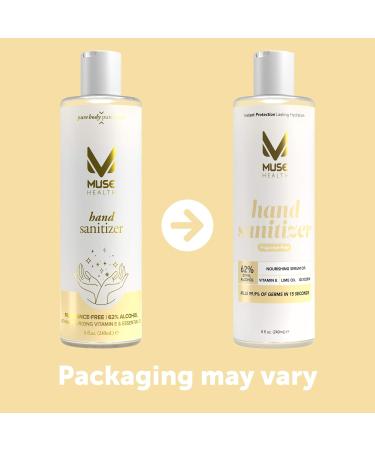 Buy Muse Health Fragrance Free Hand Sanitizer 8 oz - 62% Alcohol Moisturizing Vitamin E Kills 99.9% Germs - Fast Shipping Internationally - Buy Online on GoSupps.com