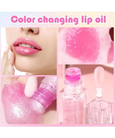2024 Magic Color-Changing Lip Oil | Moisturizing Pink Mood Lip Gloss | Long-Lasting Non-Sticky Lipstick for Fresh Hydration - Buy Online on GoSupps.com