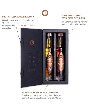 Premium Greek Olive Oil & Balsamic Vinegar Gift Set - 2x100ml Delicatenesse Box | Exquisite Extra Virgin Olive Oil & White Balsamic Vinegar - Buy Online on GoSupps.com