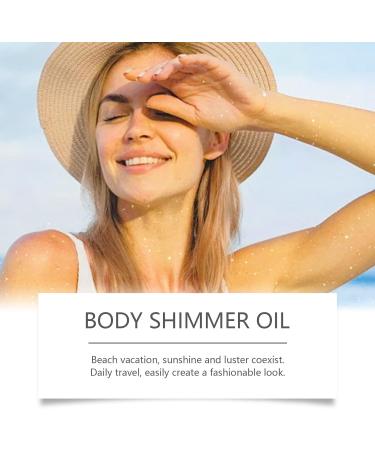  Utapossin Body Oil Liquid Lightening Makeup Shine Oil Shiny Glitter Moisturizing and Luminous Body Highlighter Makeup Light and Non-sticky (Gold) - Buy Online on GoSupps.com