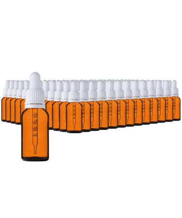 Handsunity 20ml-156Stk pipette glass bottle-amber glass pharmacy glass set with white pipette lock including 5 pieces of aid brown las bottles 20ml-156 piece White cap
