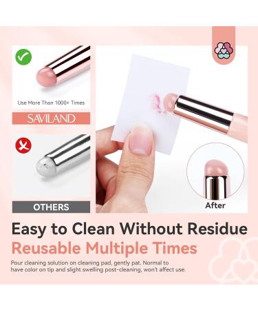 SAVILAND 2PCS Silicone Nail Brush Set - Reusable Chrome Applicator for Ombre Aura Nails & Gradient Nail Art - Perfect for Beginners - Buy Online on GoSupps.com