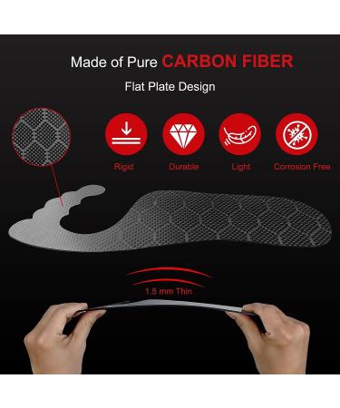 Carbon Fiber Insole Pair for Men Women | Rigid Shoe Insert for Recovery | Graphite Foot Plate for Morton's Toe, Turf Toe | Arthritis Relief | 275mm (US Women 11.5-12 Men 10.5-11) 10.83In - Buy Online on GoSupps.com