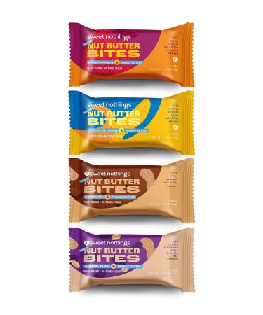 Sweet Nothings Superfood Nut Butter Bites Variety Pack - Chocolate Banana, Apple Cinnamon, Oatmeal Raisin, 8 Delicious Bites - Buy Online on GoSupps.com