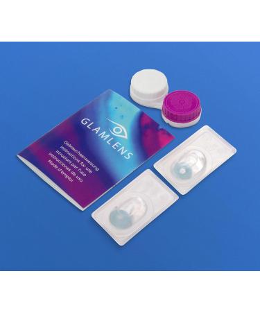 Glamlens Catania Ice Blue Colored Contact Lenses - Monthly Soft Hydrogel 0.0 Diopters 2 Pieces + Lens Container - Buy Online on GoSupps.com