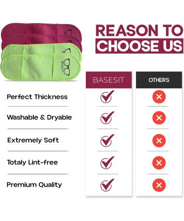 Premium Eyeglass Cleaner Cloth 4 Pack - Anti-Scratch Lens Cleaner Wipes & Screen Cleaning Cloth - Rose & Green - Buy Online on GoSupps.com