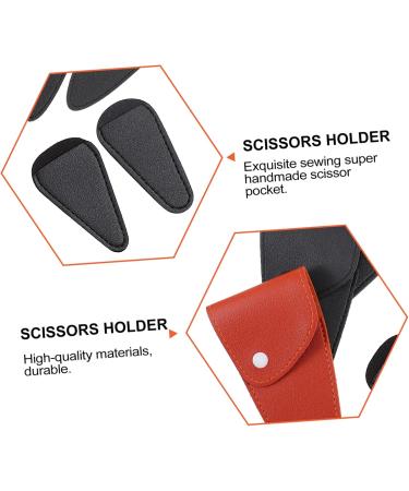 Minkissy Hairdressing Scissors Leather Case - 6-St Storage Bag for Salon Accessories | PVC Protection 20x7.5cm Black & Brown - Buy Online on GoSupps.com