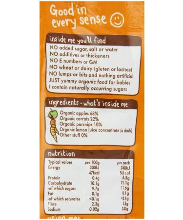 Ella's Kitchen Organic Carrots Apples & Parsnips Stage 1 120g Baby Food - Buy Now! - Buy Online on GoSupps.com