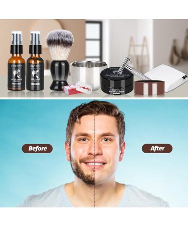 Men's 8-in-1 Beard Care Shaving Kit with Sandalwood Cream, Razor, Brush, Bowl, Soap, Apron & Aftershave - Perfect Men's Gift Set - Buy Online on GoSupps.com