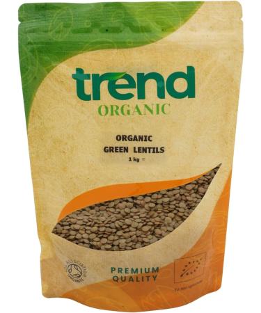 Certified Organic Trend Green Lentils - High Fibre, High Protein - Ideal for Soups, Salads, and Mains - 1kg - Buy Online on GoSupps.com