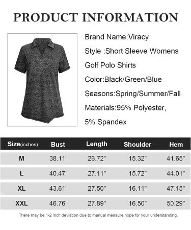 Viracy Women's V Neck Golf Polo Shirt | Quick Dry Workout Top - 3XL Dark Grey - Buy Online on GoSupps.com