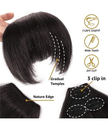 Yaki Straight Ponytail Extensions with Bangs for Black Women - 24 Inch Natural Black Hairpiece - Buy Online on GoSupps.com