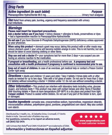 AZO Urinary Pain Relief Maximum Strength - Fast UTI Pain Relief, Burning & Urgency - #1 Trusted Brand - 24 Tablets - Buy Online on GoSupps.com