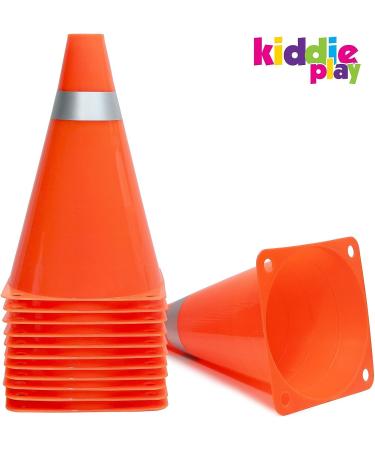 Kiddie Play 7 Traffic Cones (12 Pack) for Sport Training - Soccer Cones in Orange - Buy Online on GoSupps.com
