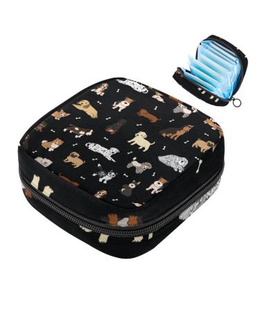 Women's binding-storage bag cute dog pattern women tampon storage bags zip pockets menstrual tied bags multi20