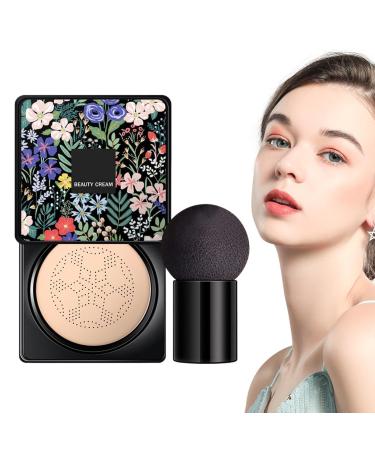 Mushroom Head Foundation Air Cushion Concealer - Moisturizing Mushroom Head BB Cream Cushion Moisturizing Air Cushion Long-Lasting Foundation Coverage Cream Concealer