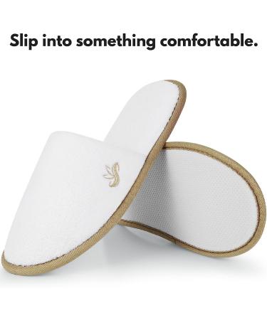 BERGMAN KELLY Disposable Spa Slippers - Closed Toe, Coral Fleece, Deluxe Padded Sole - 12 Pairs - Buy Online on GoSupps.com