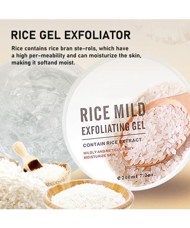 Rice Exfoliator Gel Mild Rice Face Scrub Large Capacity Body Scrub Improve Back Acne Soft Skin&Remove Dead Skin Deep Cleansing Hydrating Scrub Gel Body Exfoliator For Face&Hand Foot & Back 200ml - Buy Online on GoSupps.com