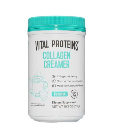 Vital Proteins Collagen Coffee Creamer No Dairy & Low Sugar Powder with Collagen Peptides Supplement - Supporting Healthy Hair Skin Nails with Energy-Boosting MCTs - Coconut 10.3oz