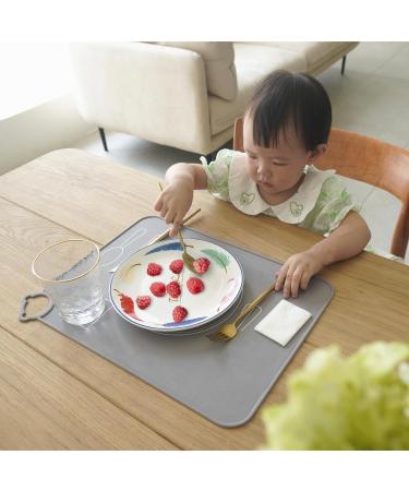 Montessori Silicone Placemats for Kids - Set of 2 Blue Toddler Dining Mats | Portable Food Mat for Babies | Travel-Friendly - Buy Online on GoSupps.com