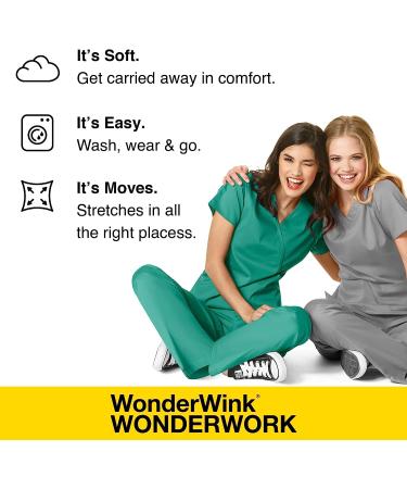 WonderWink Women's Wonderwork V-Neck Scrub Top in White - Size Small - Buy Online on GoSupps.com