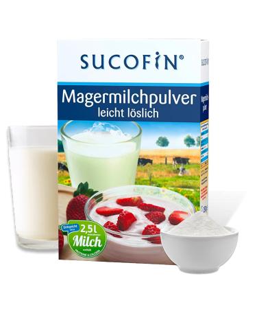 Sucofin Lean milk powder 36 x 250g of advantage pack slightly soluble protein calcium rich ideal as a coffee white for muesli desserts perfect for companies shops B2B business customers 250 g (36 pack)