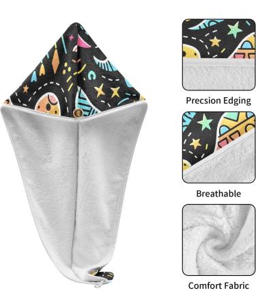 Cute Colorful Dinosaur Hair Towels 2 Pack | Super Absorbent Quick Dry Turbans for Women & Girls - Buy Online on GoSupps.com